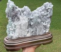 Image 4 of Druzy Quartz Crystal With Green Fluorite #452 