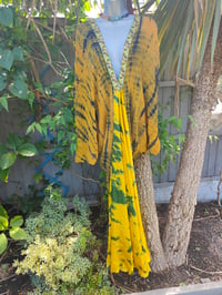 Image 16 of Wanderlust maxi dress Sari tie dye Mustard upto 18 uk