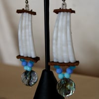 Image 2 of One tier Dentalium & Abalone (blue)