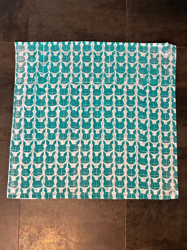Long ears. Handprinted Flour Sack Towel