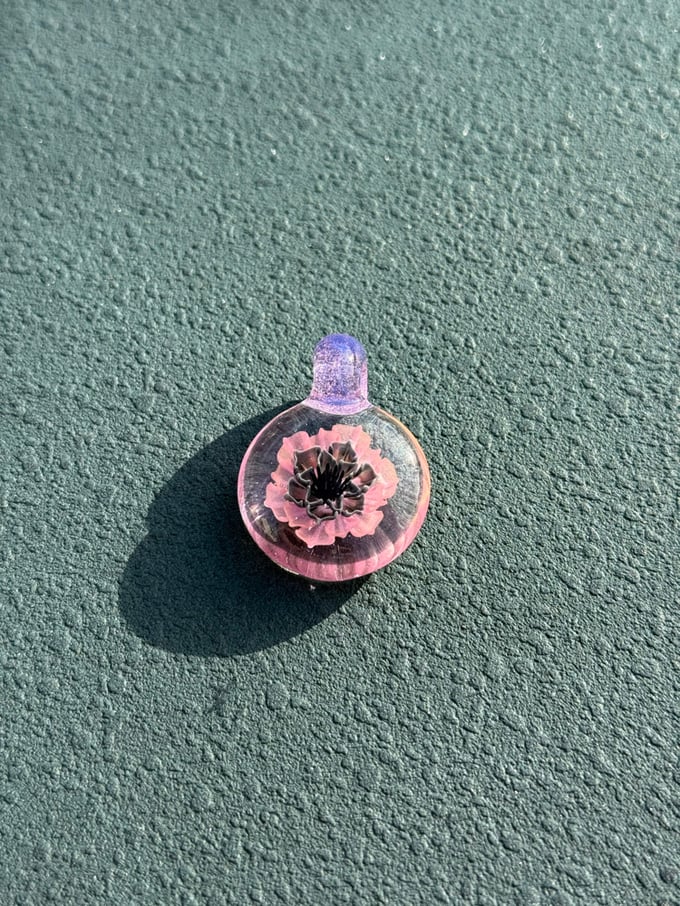 Image of  Black/ pink flower pendant 
