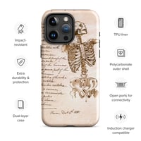 Image 1 of Antique Book Page Detailed Illustration Human Skeleton Tough Case for iPhone®