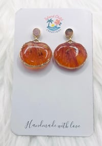 Image 3 of ORANGE FLORAL DANGLES