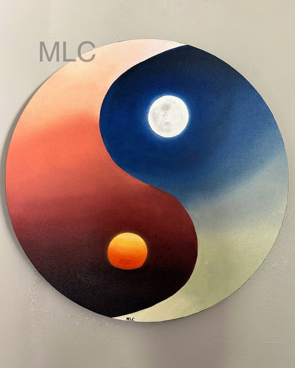 “Sunset / Moonrise” Yin and Yang Inspired Original Oil Painting