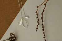 Image 3 of Triple-Leaf Family Pendant in Recycled Silver – Customisable Fold Collection Necklace