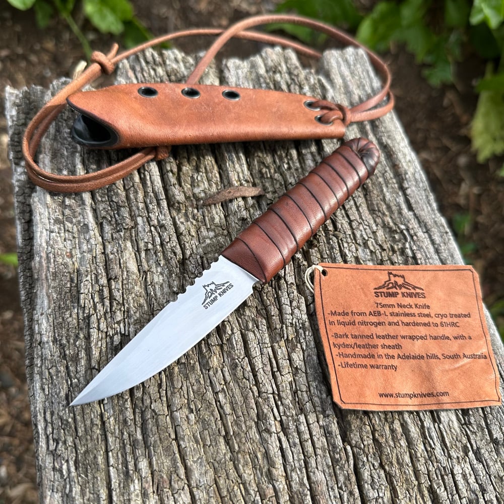 Image of 75mm Neck Knife  leather AEB-L