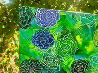 Image 2 of "Botanical Blues and Greens: An Abstract Succulent Symphony"