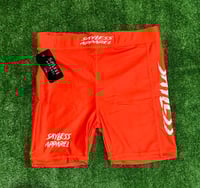 Image 1 of Sayless Biker Shorts (orange & white) 