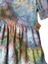 Image 6 of ♻️ UPCYCLED S American Eagle Peasant Mini Dress in Earthy Ice Dye
