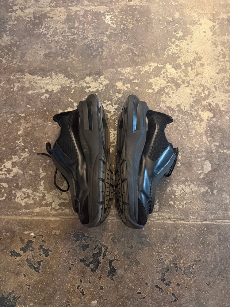 Image of Prada Systeme Brushed Leather Sneaker