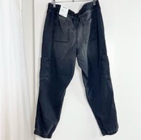 Image 3 of SONOMA black washed out elastic waist jogger pants 
