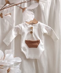 Image 1 of Newborn boy bodysuit for photoshoot | Adrien| off white