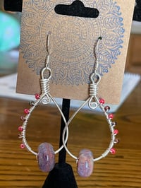 Image 2 of Pink Paisley Earrings 