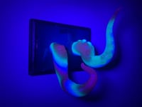 Image 2 of UV Reactive Double Tentacle on black rectangle