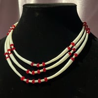 Image 3 of Garnet, mother of pearl, & Dentalium choker