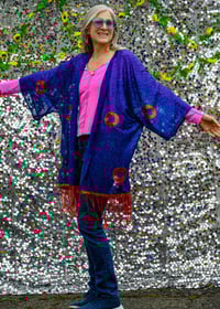Image 2 of Henrietta Sequin Kimono with Fringe 