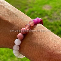 Image 4 of Strawberry Quartz, Rose Quartz, Rhodonite & Moonstone Bracelet (Just 3 left!)