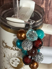 Image 5 of Western Theme Turquoise Tumbler Straw Bauble