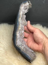 Image 6 of Druzy Quartz With Polished Agate Edges #2149