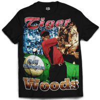 Image 1 of Woven Drip Vintage Tiger Woods Golf Masters Front & Back Rap Tee 