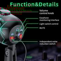 Image 2 of USB Gaming Microphone with RGB & Noise Reduction