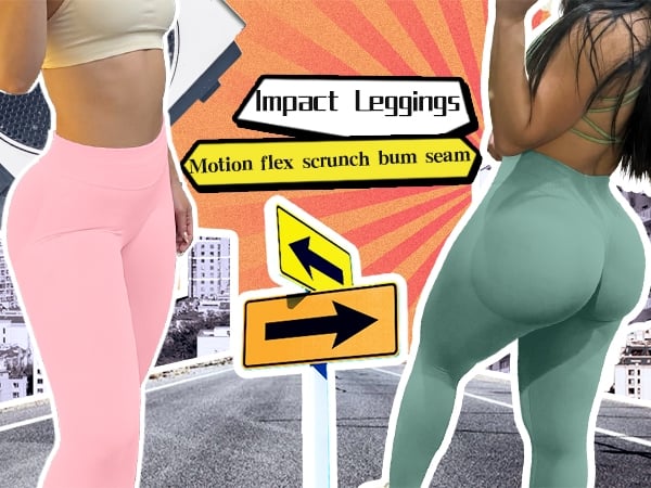 Image of SoftHue Hidden Scrunch Butt Workout Leggings for Women Seamless Mid Low Waist 25" Impact Yoga Pants