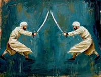 Struggle against the self (Jihad al-Nafs) original oil painting 