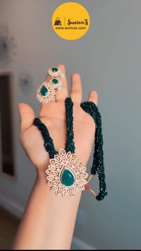 Image 3 of Nira Long American Diamond Hydrocrystal Necklace Set