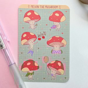Image of Melvin the Mushroom Mini Sticker Sheet