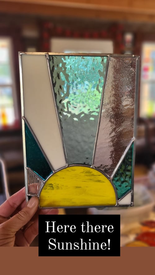 Image of Sunrise mini panel- stained glass