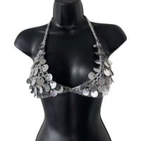 Image 2 of Silver Sequin Crochet Bralette copy