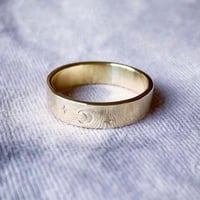 Image 2 of Celestial 9ct Gold Wedding Rings Crescent Moon & Sun Rings