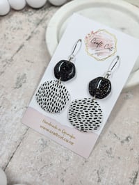 Image 2 of Black and White Organic Earrings