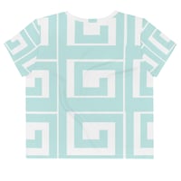 Image 1 of TIFFY BLUE GEO CROP TEE