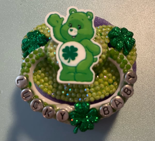 Image of Green Lucky Bear Adult Pacifier