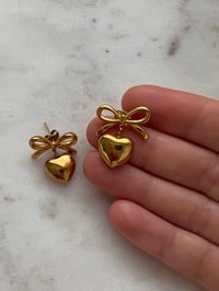 Image 2 of BOW HEART EARRINGS 