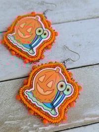 Image 2 of Pumpkin Snail earrings 