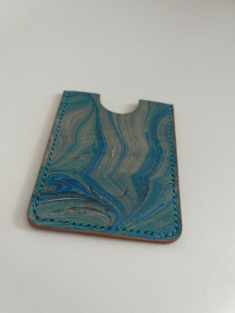 Image of Marbled Cardholder (Blue Swirl)