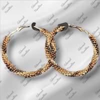 Image 4 of ANA826218 Large Bead-Wrapped Hoop Earrings
