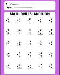  Math drills worksheet