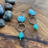 Image 2 of Alutiiq Dangles with Sea Jade - Glacier Collection 