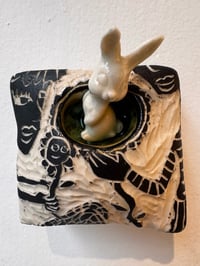 Image 1 of “Bunny Bloom” porcelain wall sculpture 