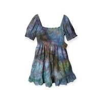 Image 1 of ♻️ UPCYCLED S American Eagle Peasant Mini Dress in Earthy Ice Dye