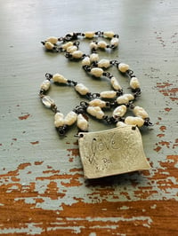 Image 4 of Baroque Pearl Necklace With Aquamarine Pendant