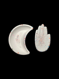 Image 3 of Celestial Moon & Hand Trinket Dish Set - Jewelry Holder & Altar Decor
