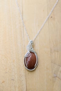 Image 1 of Sterling Silver Goldstone Pendant