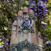 Image 1 of Fluorite Butterfly Earrings