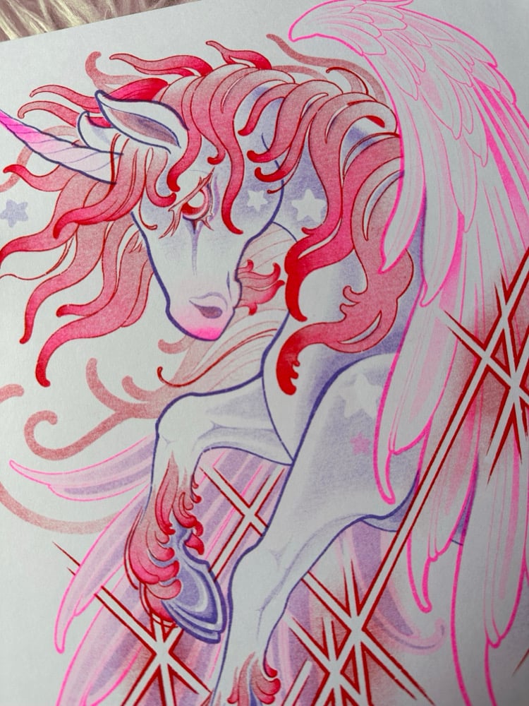 Pegasus Risograph Print