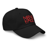 Image 3 of N8NOFACE Stacked Logo Embroidered Dad hat (Black w/ Red)