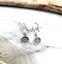 Image 4 of Handmade Sterling Silver Dangly Sun Earrings 925